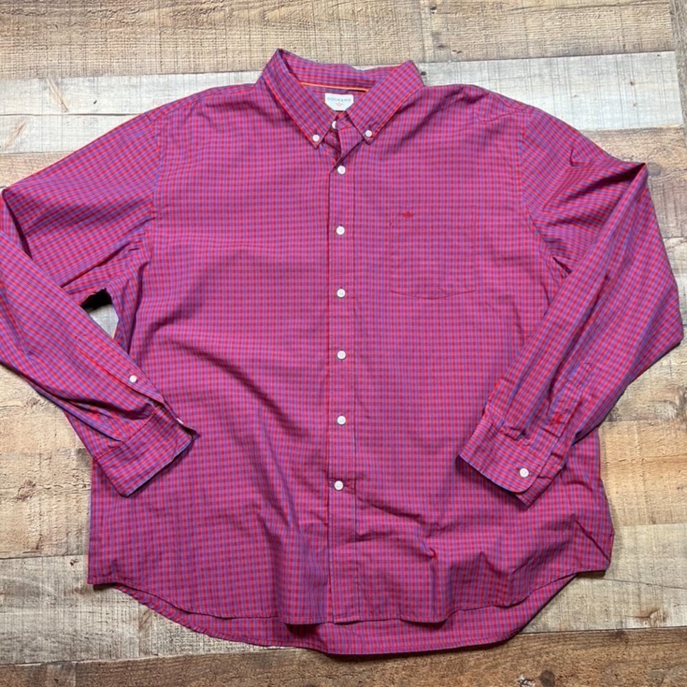 Men's Red/Blue Dockers Oxford Shirt size XXL